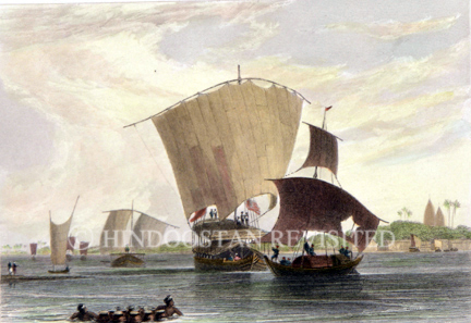 /data/Original Prints/Topography Views, City Views, Landscapes/BOATS ON THE GANGES.jpg
